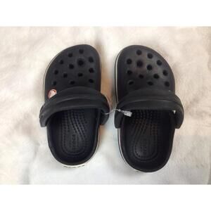Crocs Kids Size 6 Black With White Strip